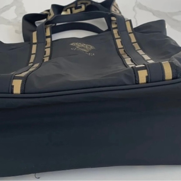 Versace Parfum Medusa Tote Shopping Travel Gym Work Shoulder Bag Black New - Picture 10 of 14
